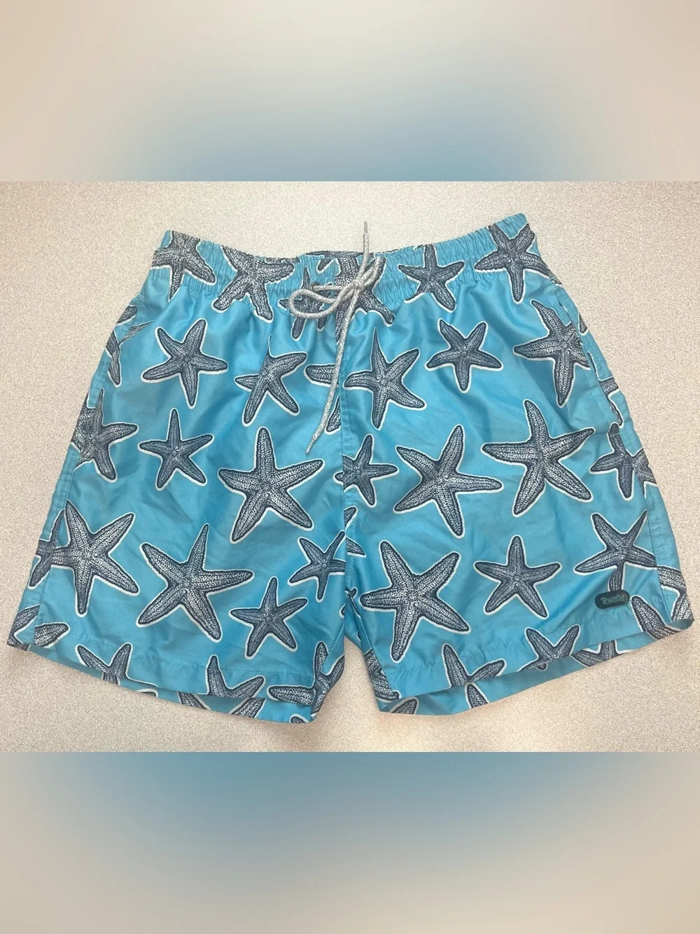 Trunks Surf & Swim Co Blue Starfish Print Swim Trunks Men's Size Medium